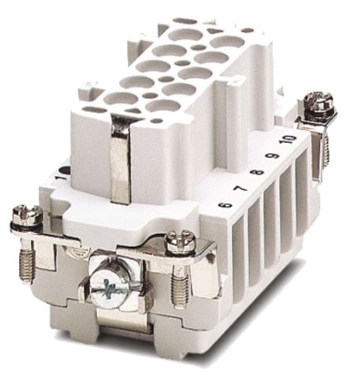 Phoenix Contact Connector Insert, 10 Way, 16A, Female, B10, HC, Panel Mount, 500 V