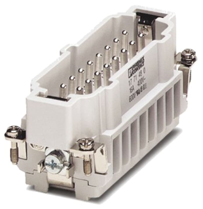 Phoenix Contact Connector Insert, 16 Way, 16A, Male, B16, HC, Panel Mount, 500 V
