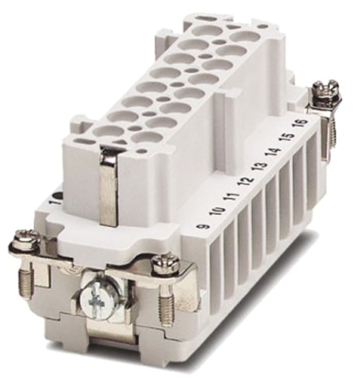 Phoenix Contact Connector Insert, 16 Way, 16A, Female, B16, HC, Panel Mount, 500 V