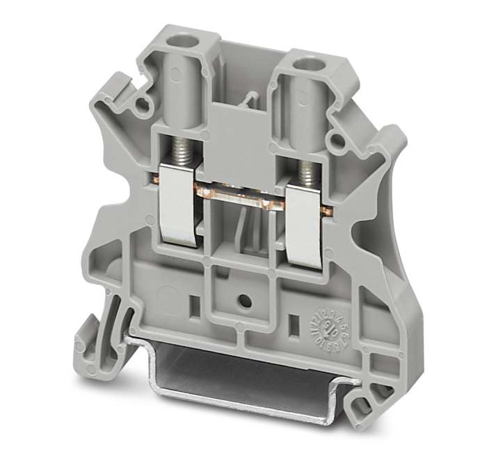 Bloc de jonction de traversée Phoenix Contact UT-4 Clipline, 4mm², A visser, Gris