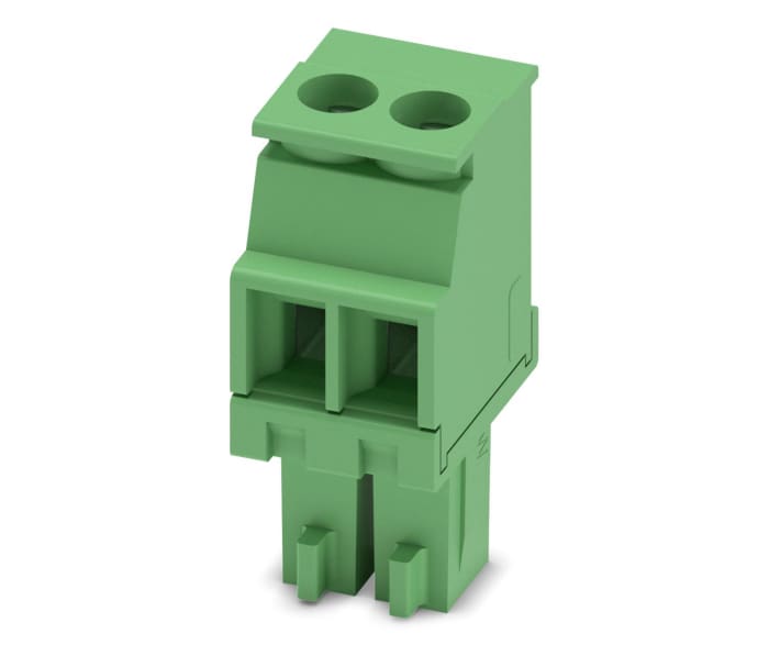 Borne enchufable para PCB Hembra Ángulo recto Phoenix Contact de 6 vías, paso 3.5mm, 8A, de color Verde, montaje de
