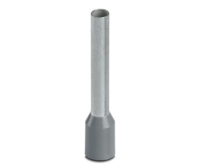 Phoenix Contact, AI4 -18 GY Insulated Crimp Bootlace Ferrule, 18 mm Pin Length, 2.9 mm Pin Diameter, Grey 12 AWG Wire