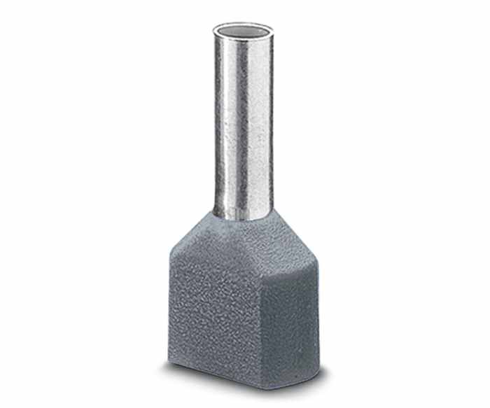 Embout à sertir Phoenix Contact série AI-TWIN2X 4 -12 GY, 2 x 4mm², Gris, longueur 12mm, 2 entrées