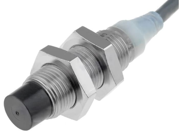 Omron Barrel-Style Proximity Sensor, M12 x 1, 8 mm Detection, NPN Output, 12 → 24 V dc, IP67