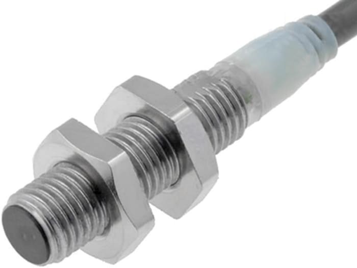 Omron Inductive Threaded Barrel Proximity Sensor, M8, 2 mm Detection, PNP NC, 12 → 24 V dc