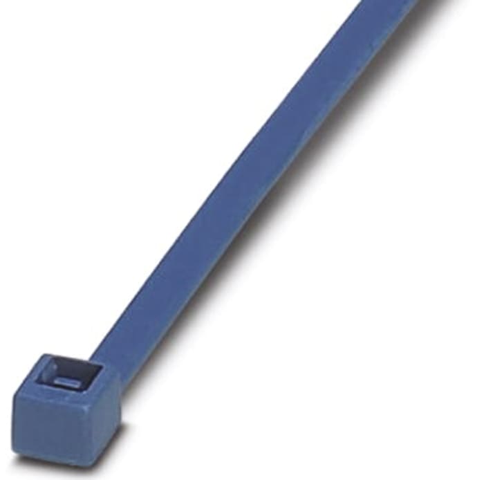 Phoenix Contact Cable Tie, 98mm x 2.5 mm, Blue Nylon, Pk-100