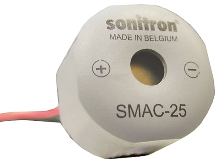 Buzzer Sonitron 93.5dB Continu, 16V c.c. max, Montage panneau