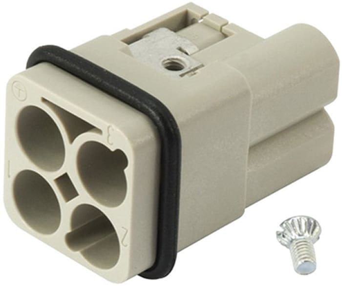 HARTING Heavy Duty Power Connector Insert, 40A, Male, Han-Modular Series, 3/0 Contacts