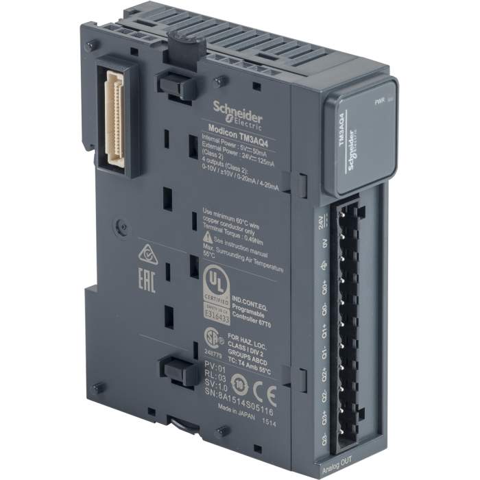 Schneider Electric TM3 Serisi PLC I/O Modülü, 0 → 20 mA, -10 → 10 V dc, 90 x 23,6 x 70 mm