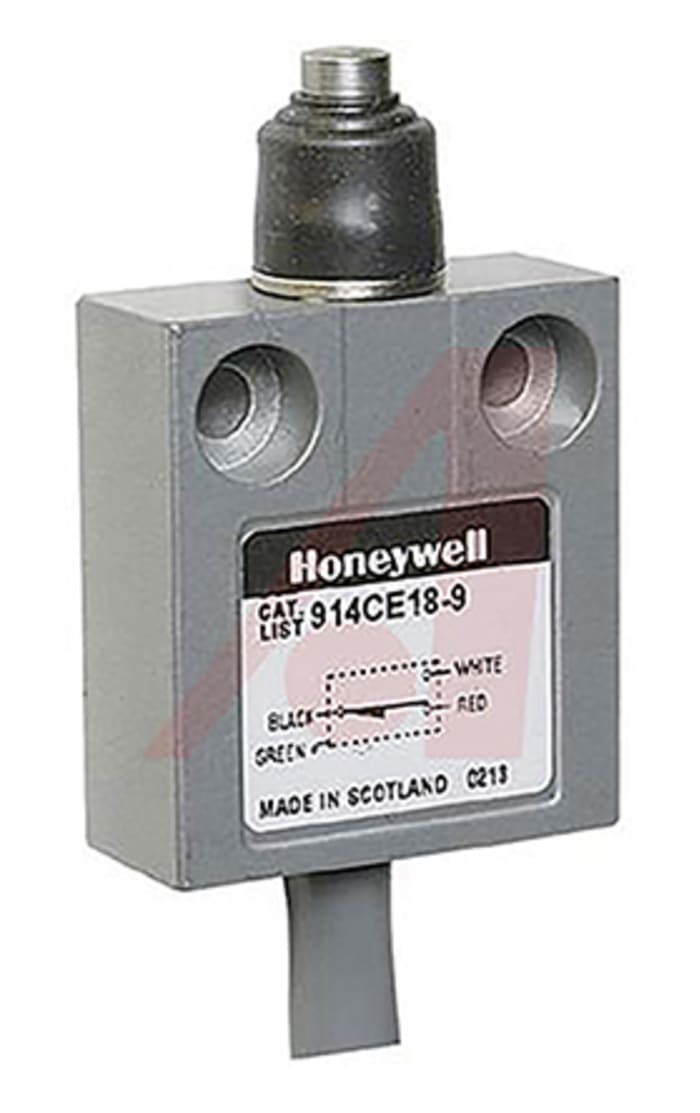 Honeywell 914CE Series Plunger Limit Switch, NO/NC, IP66, IP67, IP68, SPDT, Die Cast Zinc Housing, 250V ac Max, 5A Max