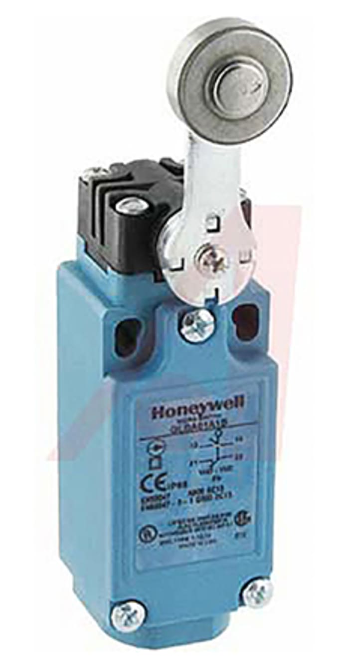 Honeywell GLD Series Roller Lever Limit Switch, NO/NC, IP66, SPDT 1NO/1NC, Thermoplastic Housing, 300V ac Max, 10A Max
