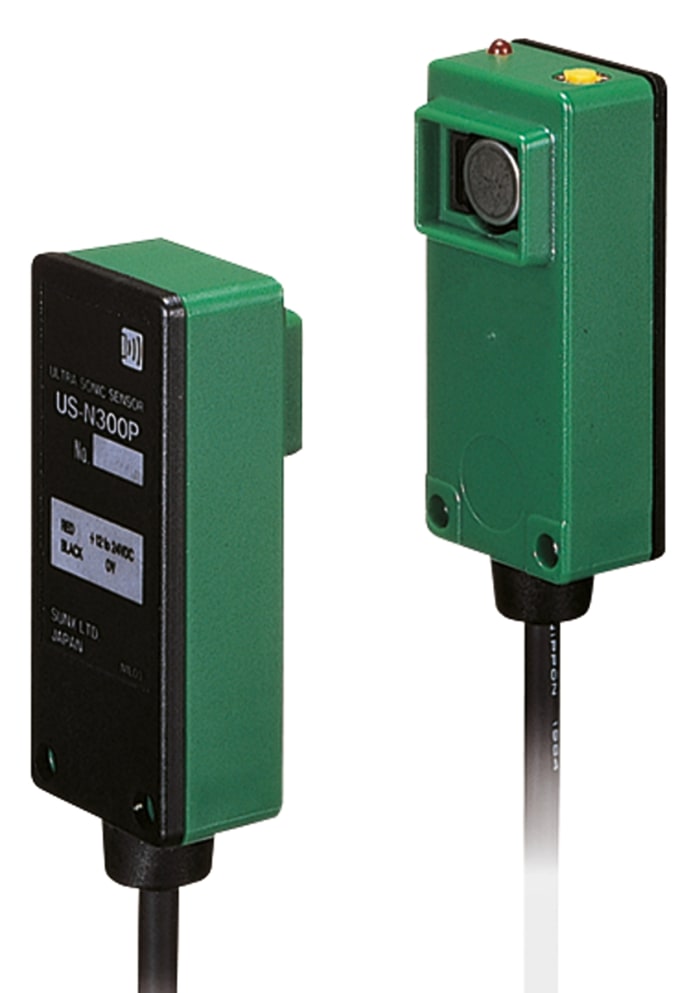 Panasonic Ultrasonic Block-Style Proximity Sensor, 0 → 300 mm Detection, NPN Output, 12 → 24 V dc, IP62