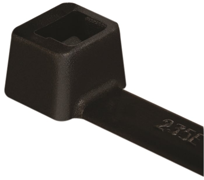 HellermannTyton Cable Tie, Inside Serrated, 600mm x 7.6 mm, Black Polyamide 6.6 (PA66), Pk-50