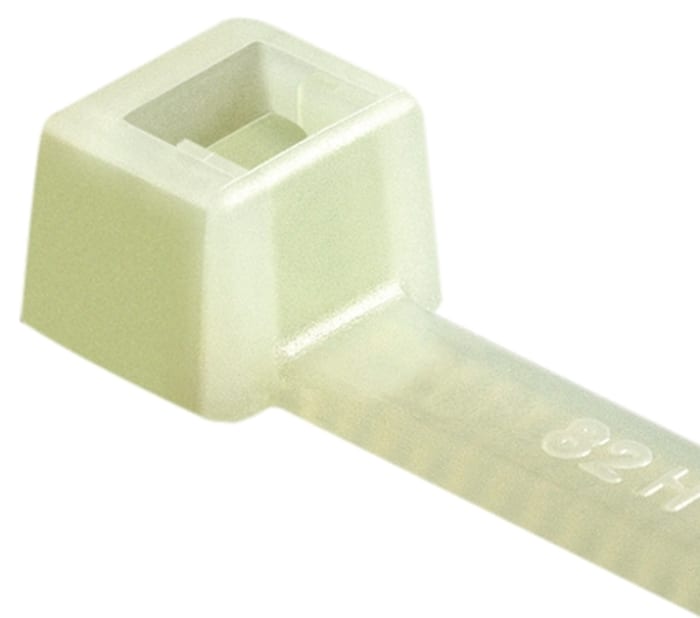 HellermannTyton Cable Tie, Inside Serrated, 600mm x 7.6 mm, Natural Polyamide 6.6 (PA66), Pk-50