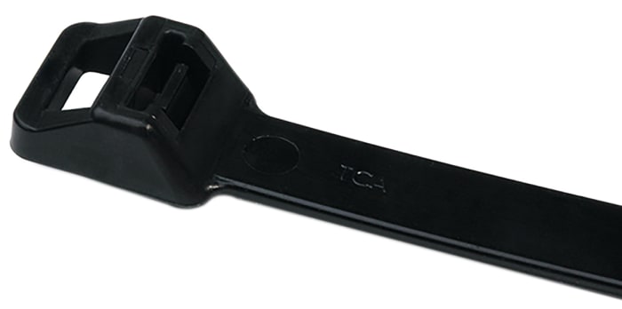 HellermannTyton Cable Tie, Inside Serrated, 370mm x 12.5 mm, Black Polyamide 6.6 (PA66), Pk-100