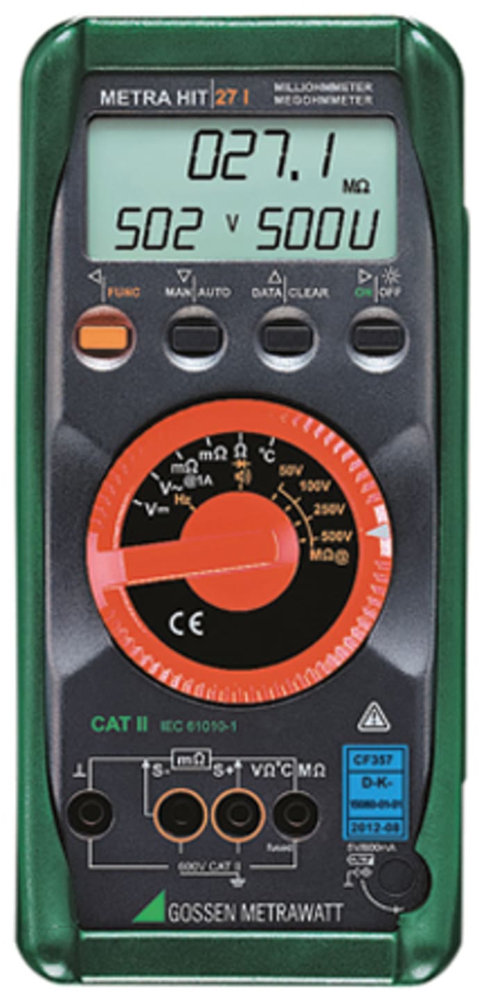 Gossen Metrawatt METRAHit 27i Handheld Digital Multimeter, 1A ac Max, 600V ac Max - RS Calibrated