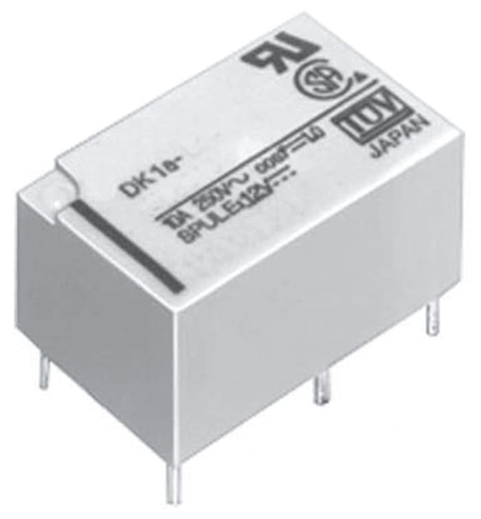 Panasonic PCB Mount Non-Latching Relay, 5V dc Coil, 10A Switching Current, SPST