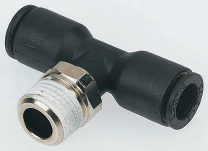 Legris LF3000 Series Tee Threaded Adaptor, Push In 8 mm to Push In 8 mm, Threaded-to-Tube Connection Style