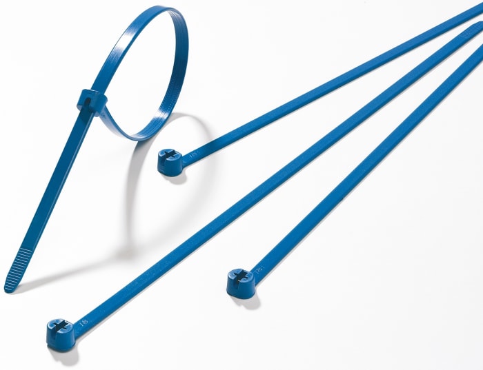 Thomas & Betts Cable Ties, 361mm x 4.75 mm, Blue Polypropylene, Pk-100