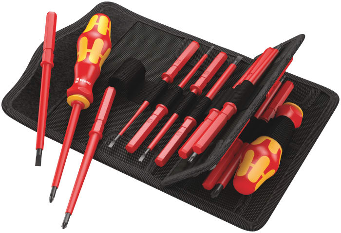 Wera Hexagon; Phillips; Pozidriv; Slotted Interchangeable Insulated Screwdriver Set, 17-Piece
