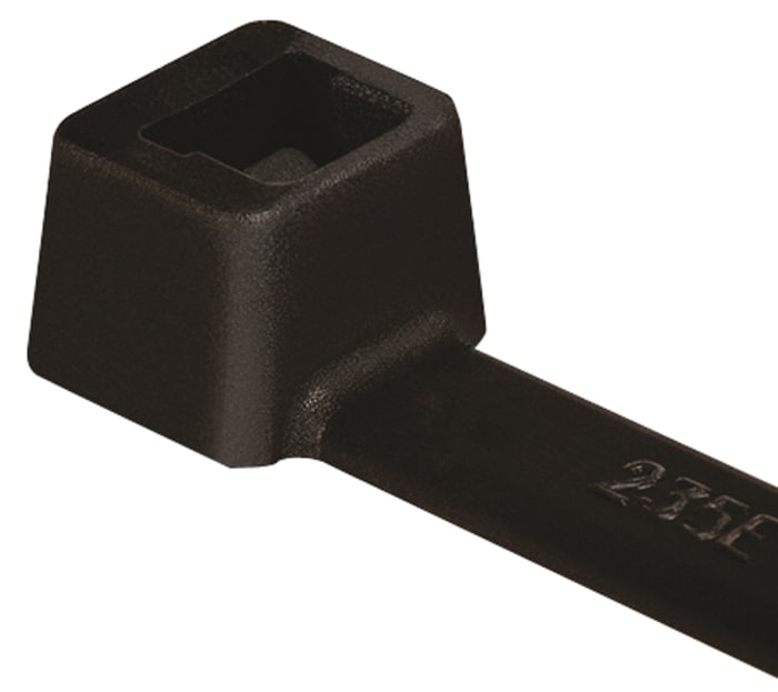 HellermannTyton Cable Tie, Standard, 300mm x 7.6 mm, Black Polyamide 6.6 (PA66), Pk-100