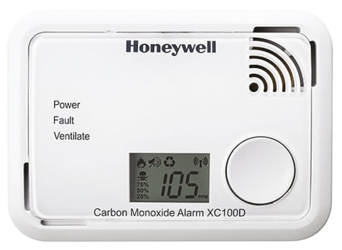 Honeywell XC100D Ceiling, Stand Alone, Wall Gas Detector for Carbon Monoxide Detection, Audible Alarm