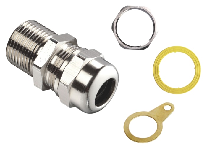 Kopex-EX Nickel Stainless Steel Cable Gland Kit, M25 Thread, 14mm min., 20mm max.