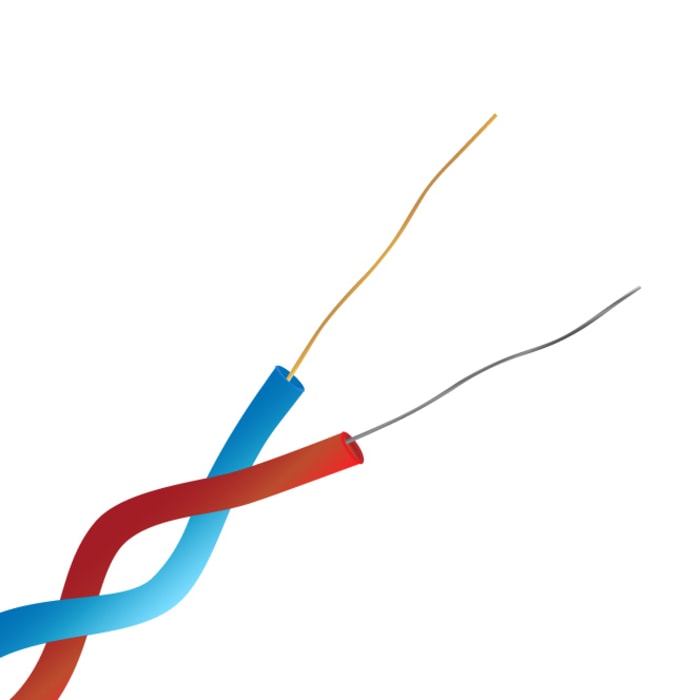 RS PRO Type T Thermocouple Cable/Wire, 100m, Unscreened, PFA Insulation, +260°C Max, 1/0.3mm