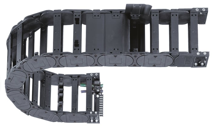 Igus E4.42, e-chain Black Cable Chain - Flexible Slot, W126 mm x D64mm, L1m, 150 mm Min. Bend Radius, Igumid G
