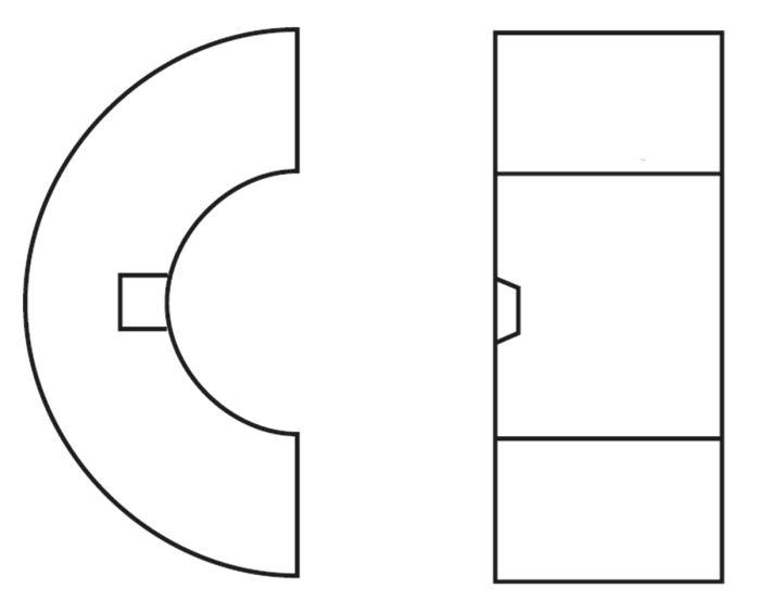 FERROXCUBE Openable Ferrite Sleeve, 24.7 x 22.8 x 10.2mm, Apertures: 1, Diameter 7.6mm