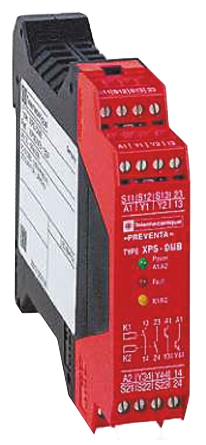 Schneider Electric XPS DM Safety Relay, 24V dc, Single Channel, 2 Safety Contacts