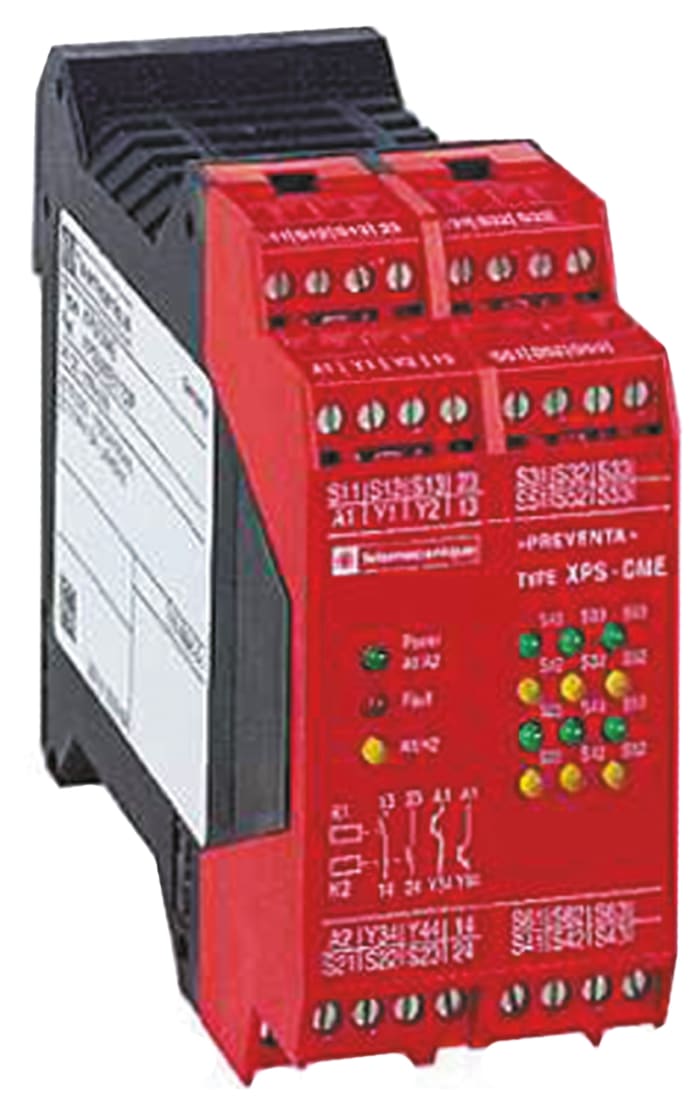 Schneider Electric XPS DM Safety Relay, 24V dc, Single Channel, 2 Safety Contacts