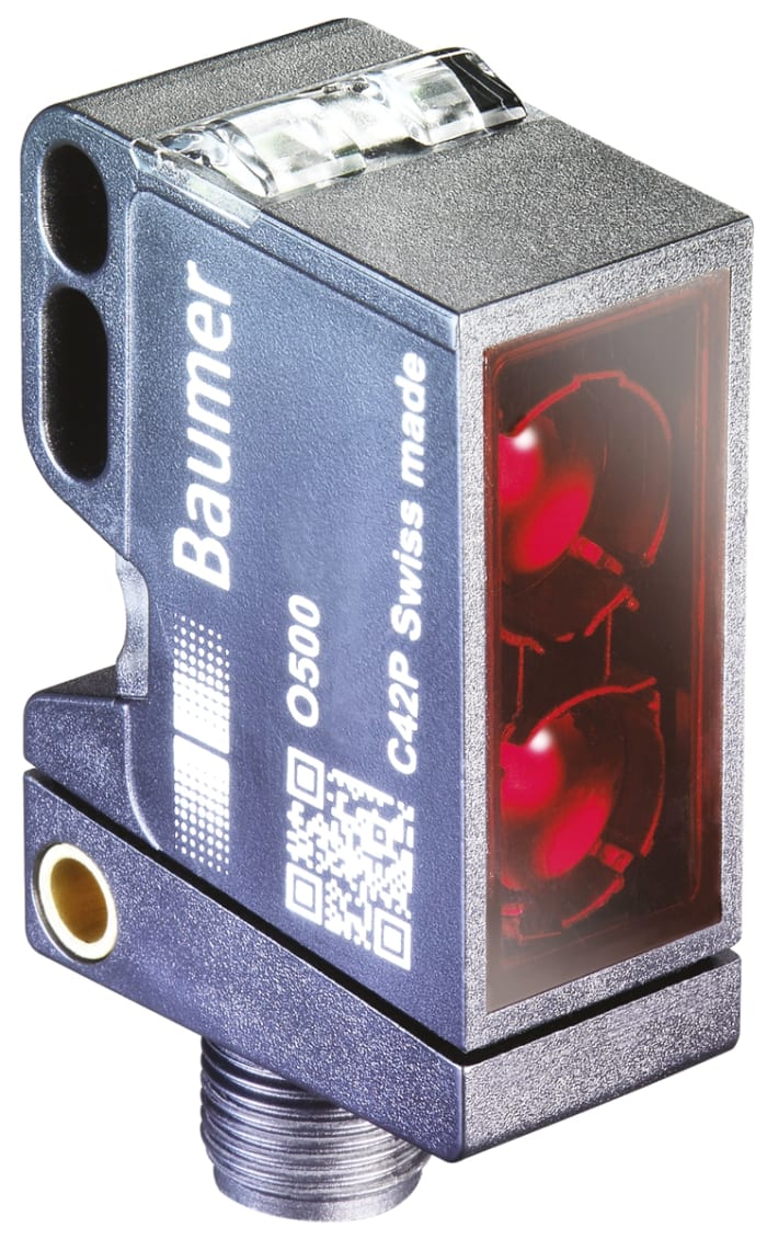 Baumer Retroreflective Photoelectric Sensor, Block Sensor, 0 → 8 m Detection Range
