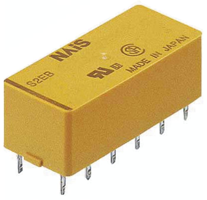 Panasonic PCB Mount Non-Latching Relay, 24V dc Coil, 3A Switching Current, DPDT