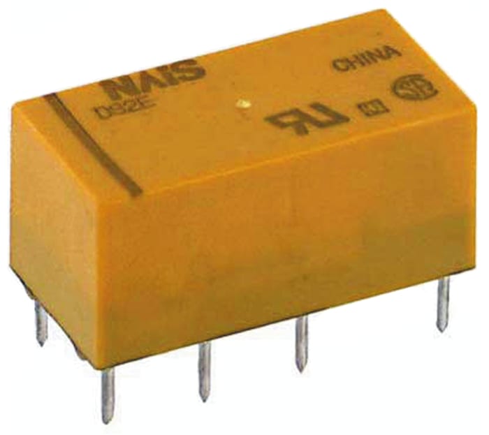 Panasonic PCB Mount Latching Signal Relay, 24V dc Coil, 3A Switching Current, DPDT