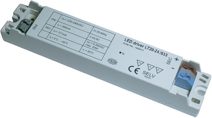 Friwo, 15 → 24V Output, 20W Output, 0 → 833mA Output, Constant Current / Constant Voltage