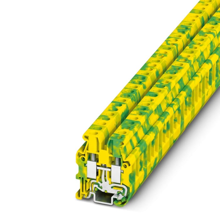Phoenix Contact 3248037 MUT 4-PE Series Green/Yellow, 4mm², Single-Level, Screw Termination