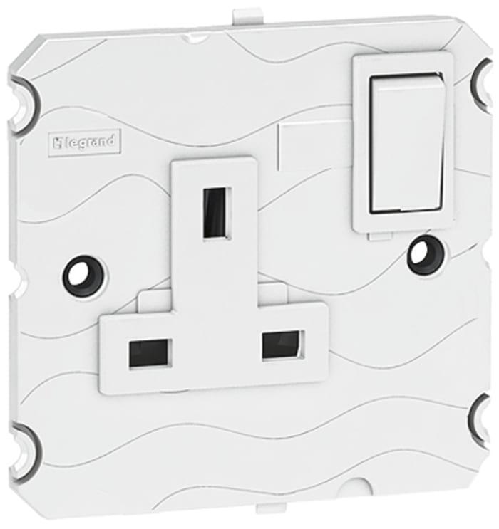 Legrand White 1 Gang Plug Socket, 13A, Type G - British, Indoor Use