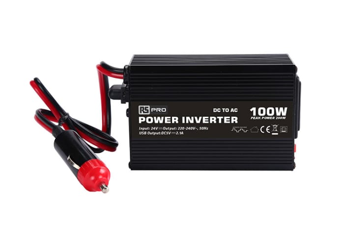 RS PRO Modified Sine Wave 100W Power Inverter, 24V dc Input, 230V ac Output
