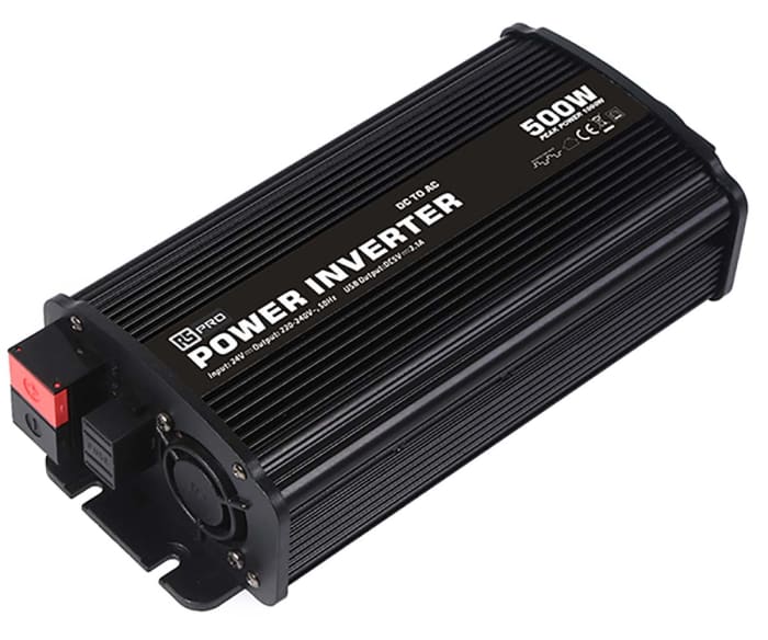 RS PRO, RS PRO Modified Sine Wave 500W Power Inverter, 24V dc Input, 230V  ac Output, 816-0043