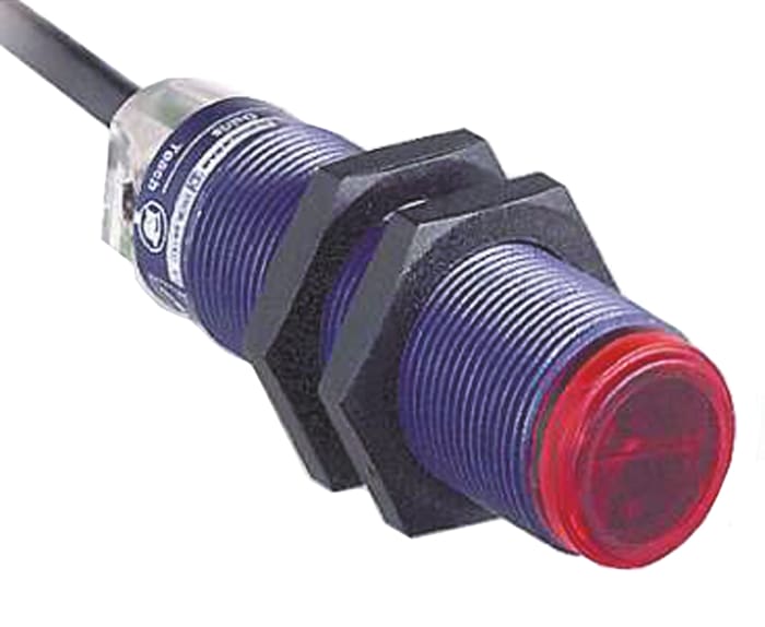 Telemecanique Sensors Retroreflective Photoelectric Sensor, Barrel Sensor, 2 m Detection Range