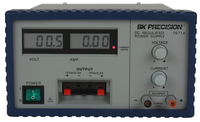 BK Precision 1671A Series Digital Bench Power Supply, 0 → 30V, 5A, 3-Output, 158W