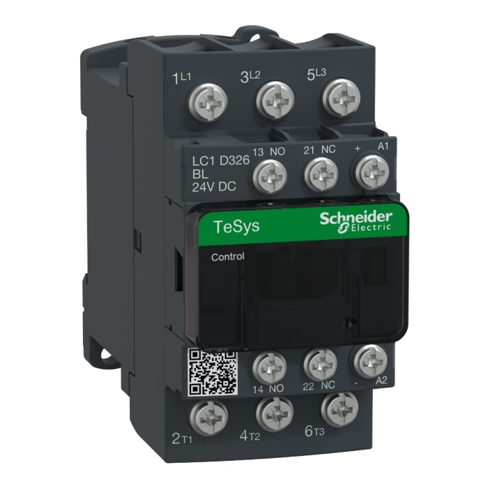 Schneider Electric TeSys D LC1D Contactor, 24 V dc Coil, 3-Pole, 32 A, 15 kW, 3NO, 300 V dc, 690 V ac