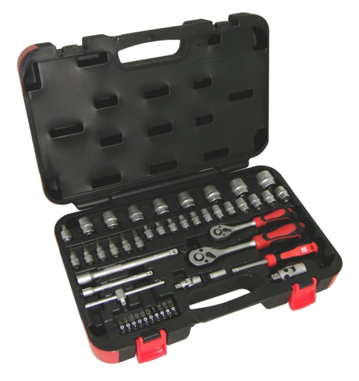RS PRO 46-Piece Metric 1/4 in; 3/8 in Standard Socket/Bit Set with Ratchet