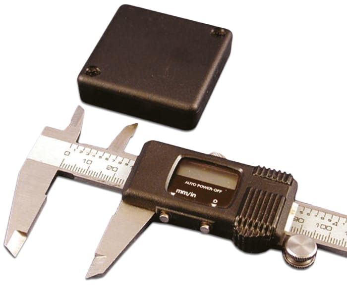 Hammond 1551 Series Black ABS Enclosure, IP54, Black Lid, 50 x 50 x 15mm