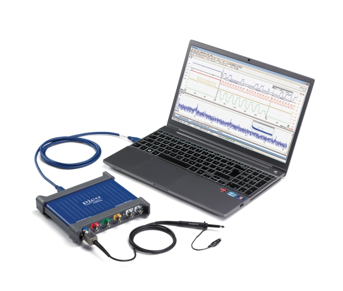 Osciloskop, řada: PicoScope 3000 PicoScope 3406D MSO počítačový 200MHz CAN, IIC, LIN, RS232, SPI, UART, USB 4 analogové