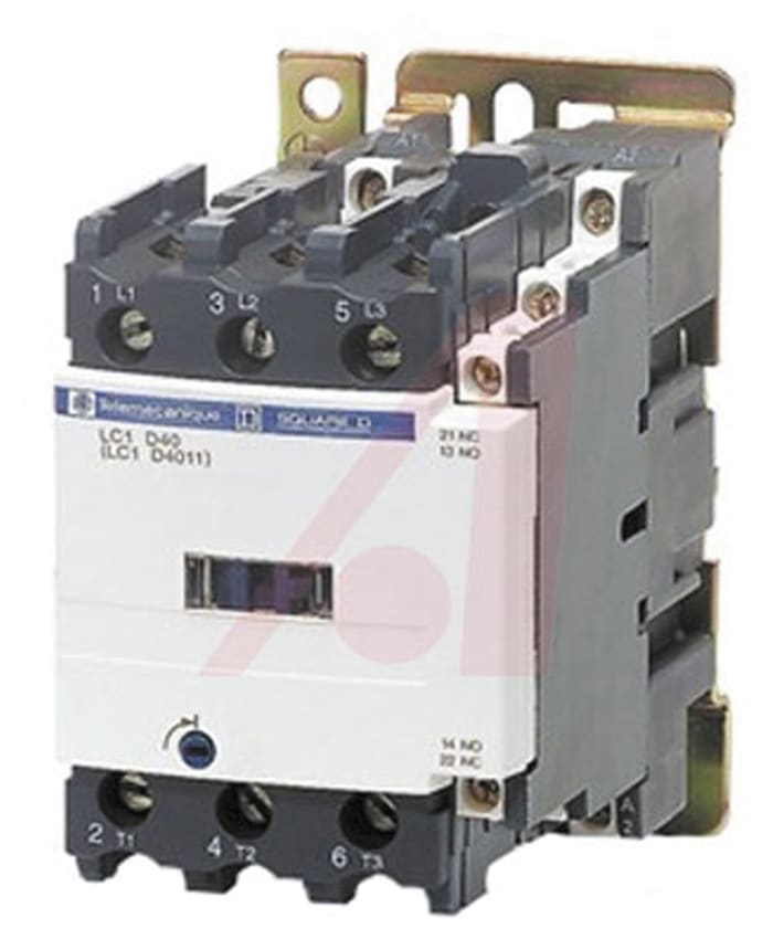 Schneider Electric TeSys D LC1D Contactor, 24 V dc Coil, 3-Pole, 40 A, 18.5 kW, 3NO, 600 V ac