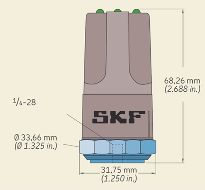 CMSS 20002SL SKF SKF Vibration Sensor 20°C → +85°C, Dimensions 33.66 (Dia.) x 68.26 mm
