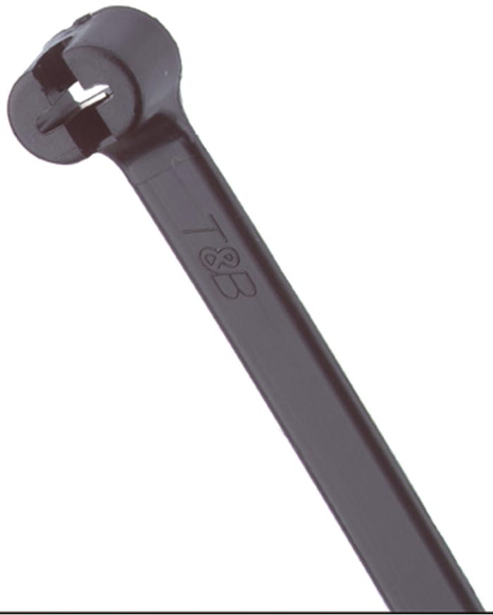 Thomas & Betts Cable Ties, Weather Resistant, 208.3mm x 3.56 mm, Black Nylon, Pk-1000