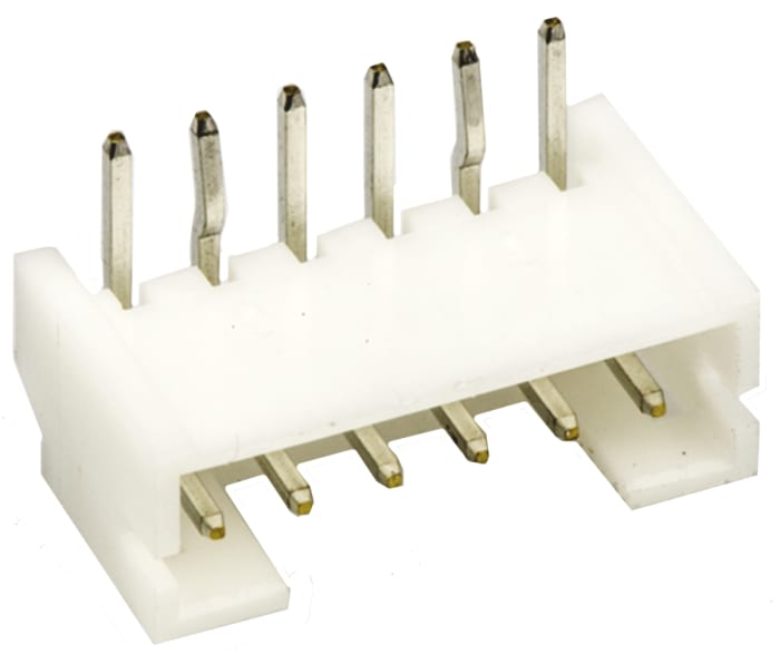 JST PH Series Right Angle Through Hole PCB Header, 6 Contact(s), 2.0mm Pitch, 1 Row(s), Shrouded